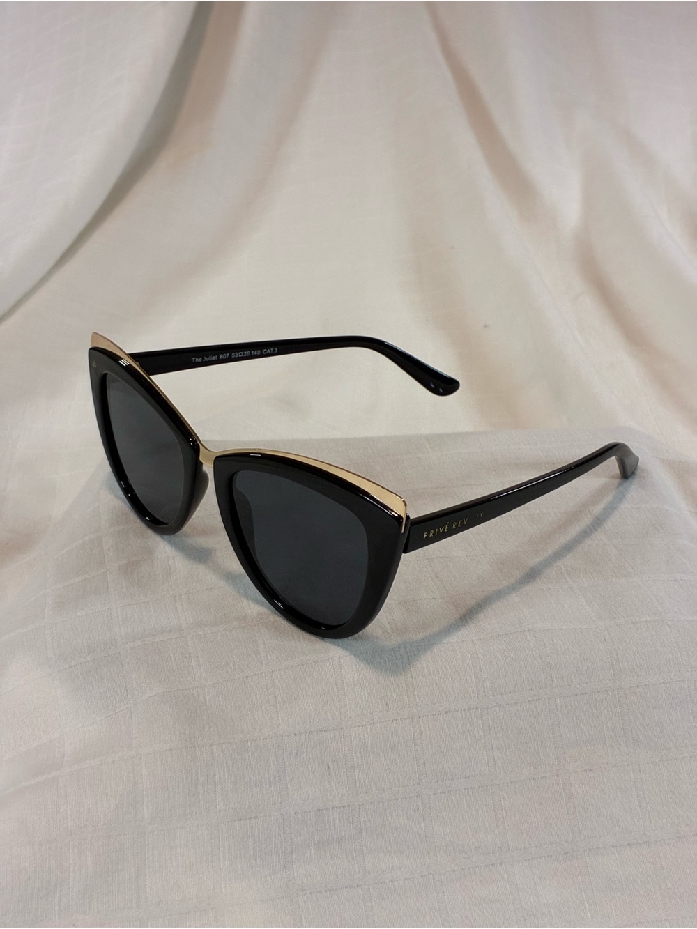 Prive’ Revaux Women's Black & Gold Cat Eye Sunglasses